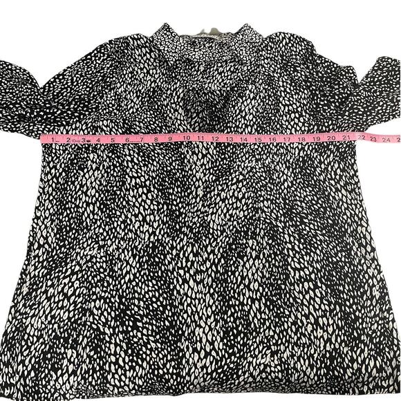 Alice + Olivia Willa Cutout Blouson Sleeve Top Modern Black and White Size Large - Picture 12 of 16